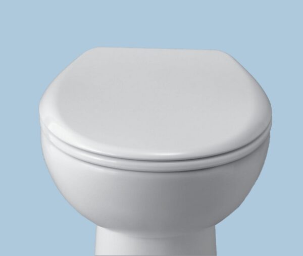ASIENTO WC REDONDO  CORALINK Bisagra Cromada. - Imagen 4