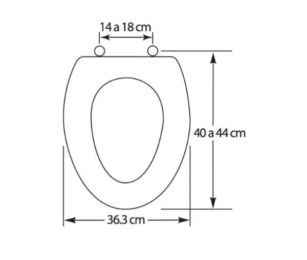 ASIENTO WC REDONDO  CORALINK Bisagra Cromada. - Imagen 6