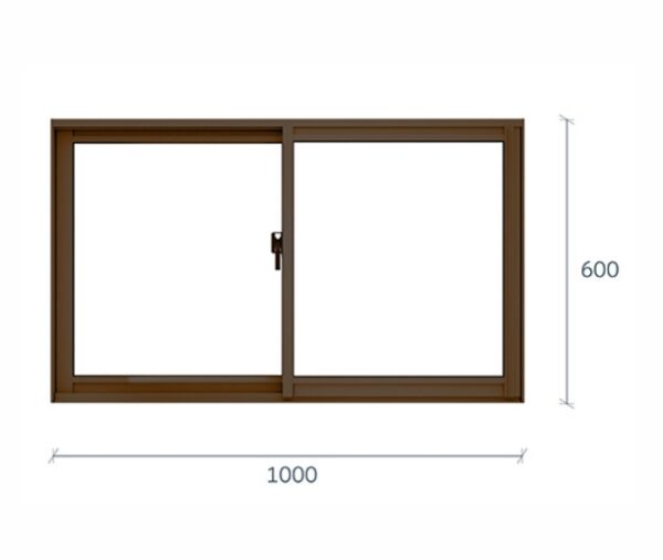 VENTANA ALUMINIO MADERA TERMOPANEL 100X60 CM - Imagen 2