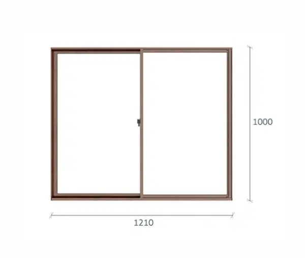 VENTANA ALUMINIO MADERA TERMOPANEL 121X100 - Imagen 2