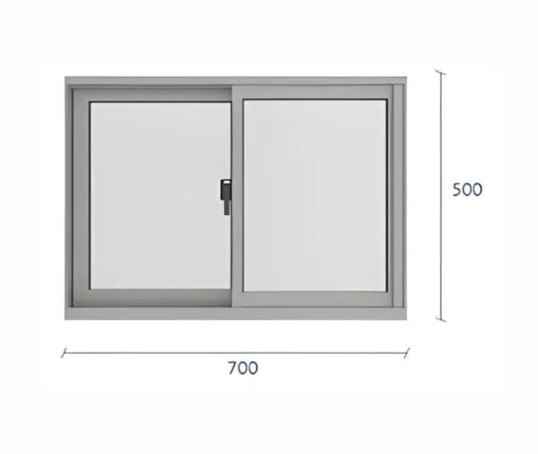 VENTANA ALUMINIO MATE 70X50 CM - Imagen 2