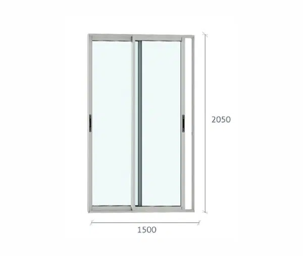 PUERTA  ALUMINIO MATE 150X205 - Imagen 2