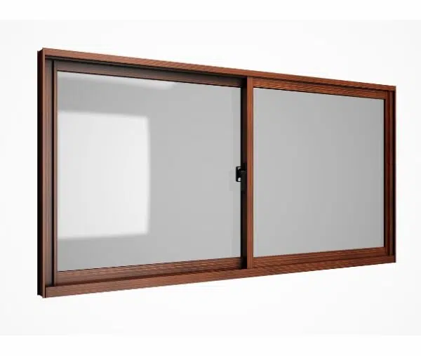 VENTANA ALUMINIO MADERA TERMOPANEL 70X50 CM