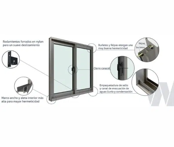 VENTANA ALUMINIO MATE 70X50 CM - Imagen 3