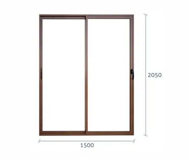 PUERTA ALUMINIO MADERA TERMOPANEL 150X205 - Imagen 2