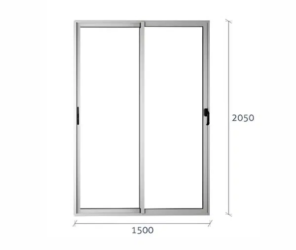 PUERTA ALUMINIO MATE TERMOPANEL 150X205 - Imagen 2