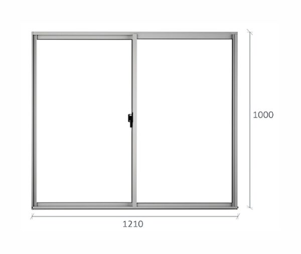 VENTANA ALUMINIO MATE 121X100 CM - Imagen 2