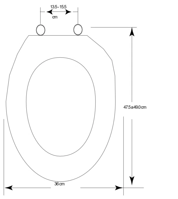 ASIENTO WC ELONGADO MADERA Bisagra Plástica. - Imagen 6