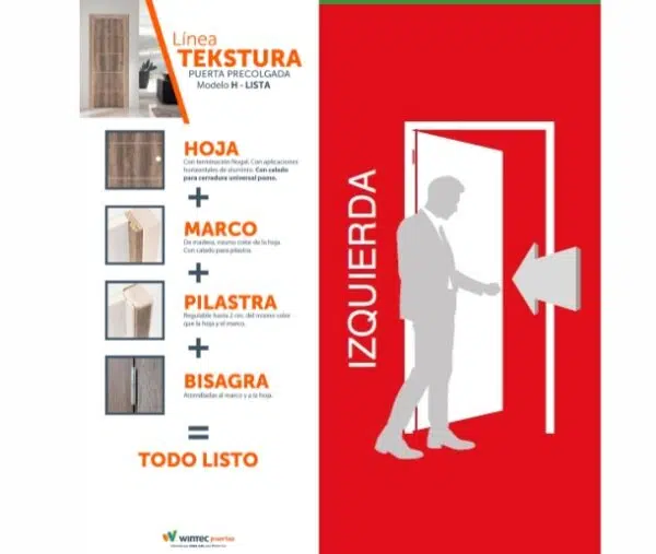 KIT PUERTA LISTA TEKSTURA 65X200 IZQ - Imagen 13